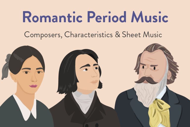 Romantic period composers Clara Schumann, Franz Liszt, and Johannes Brahms.