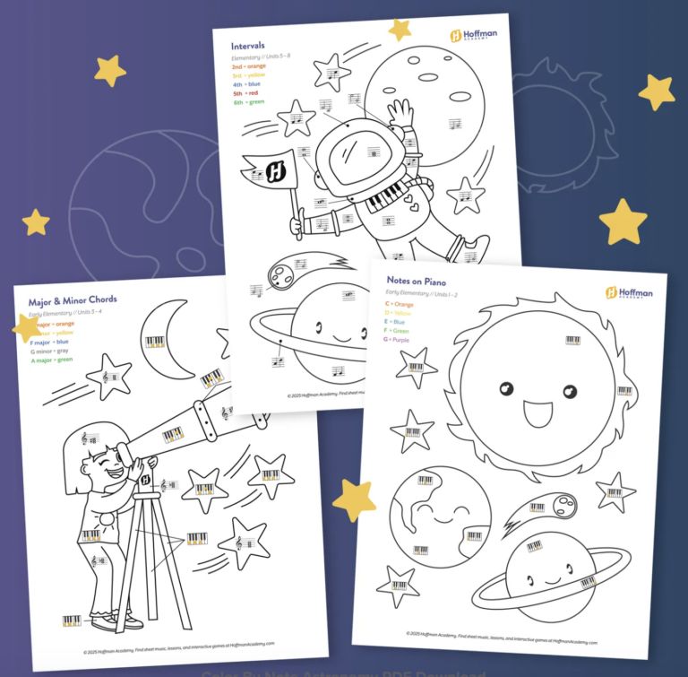 11 Music Coloring Sheets for Kids | Printable PDFs
