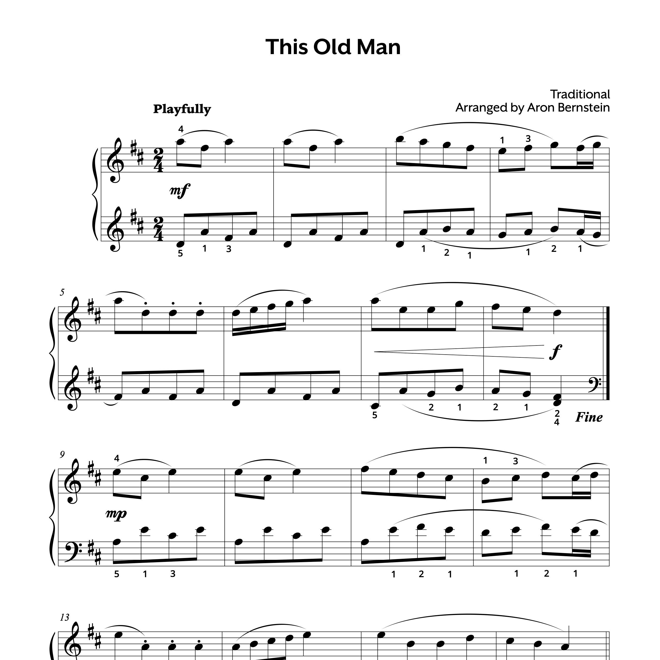 This old man piano sheet music