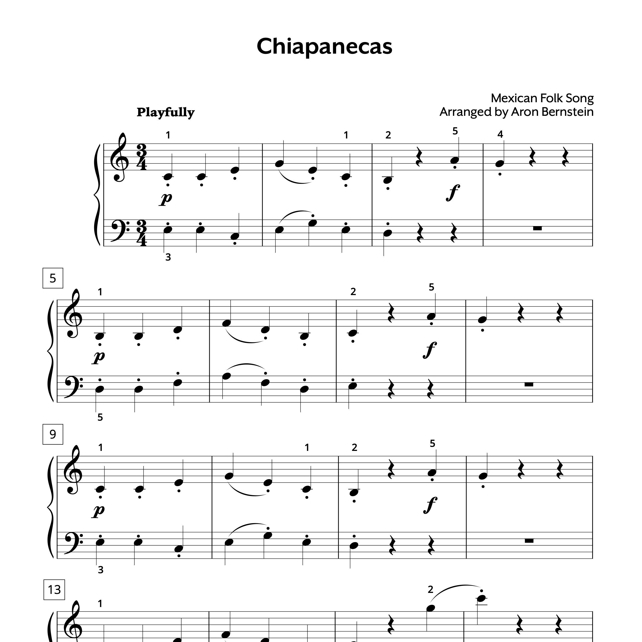 Chiapanecas piano sheet music easy pdf download