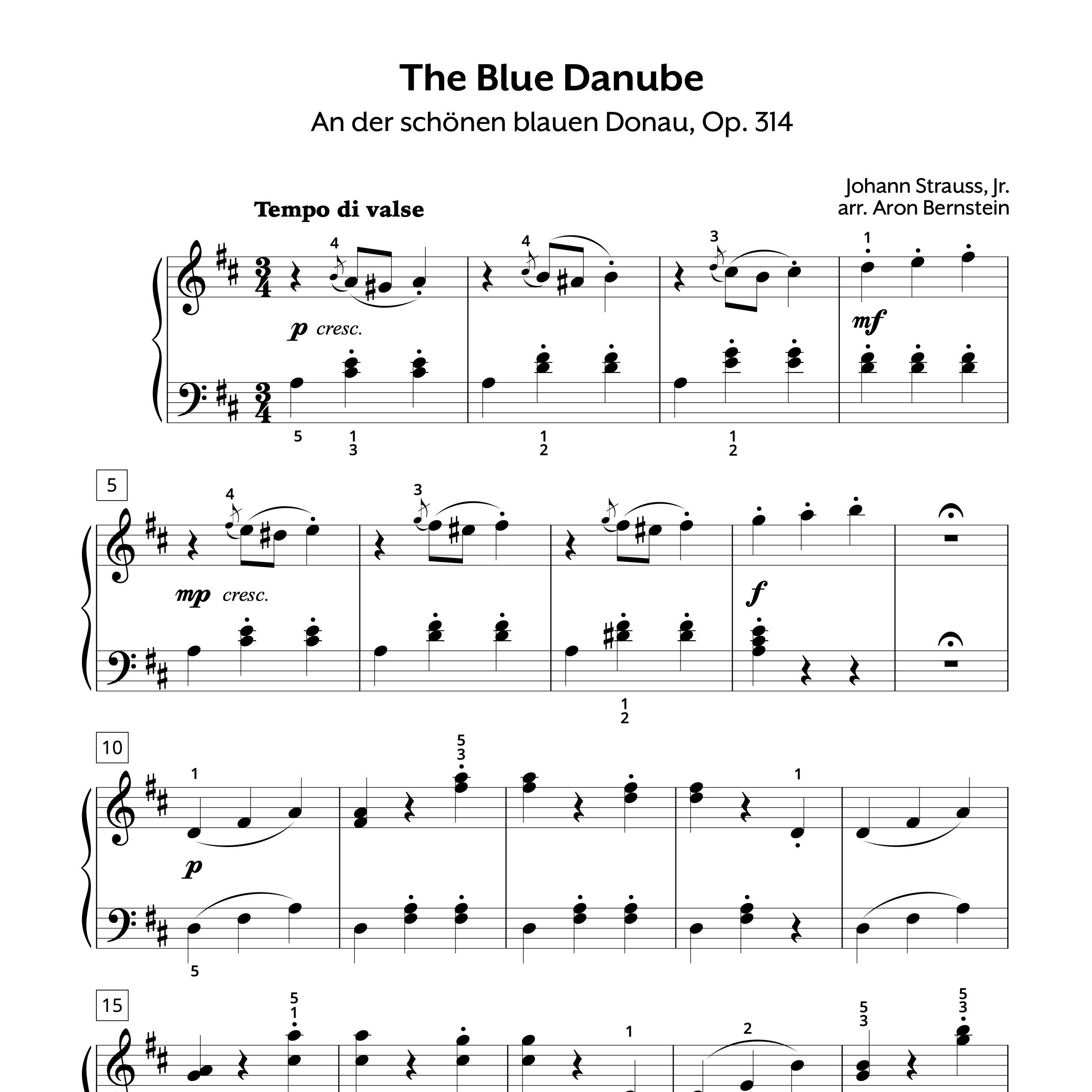 The Blue Danube Waltz - Piano Sheet Music | Op. 134