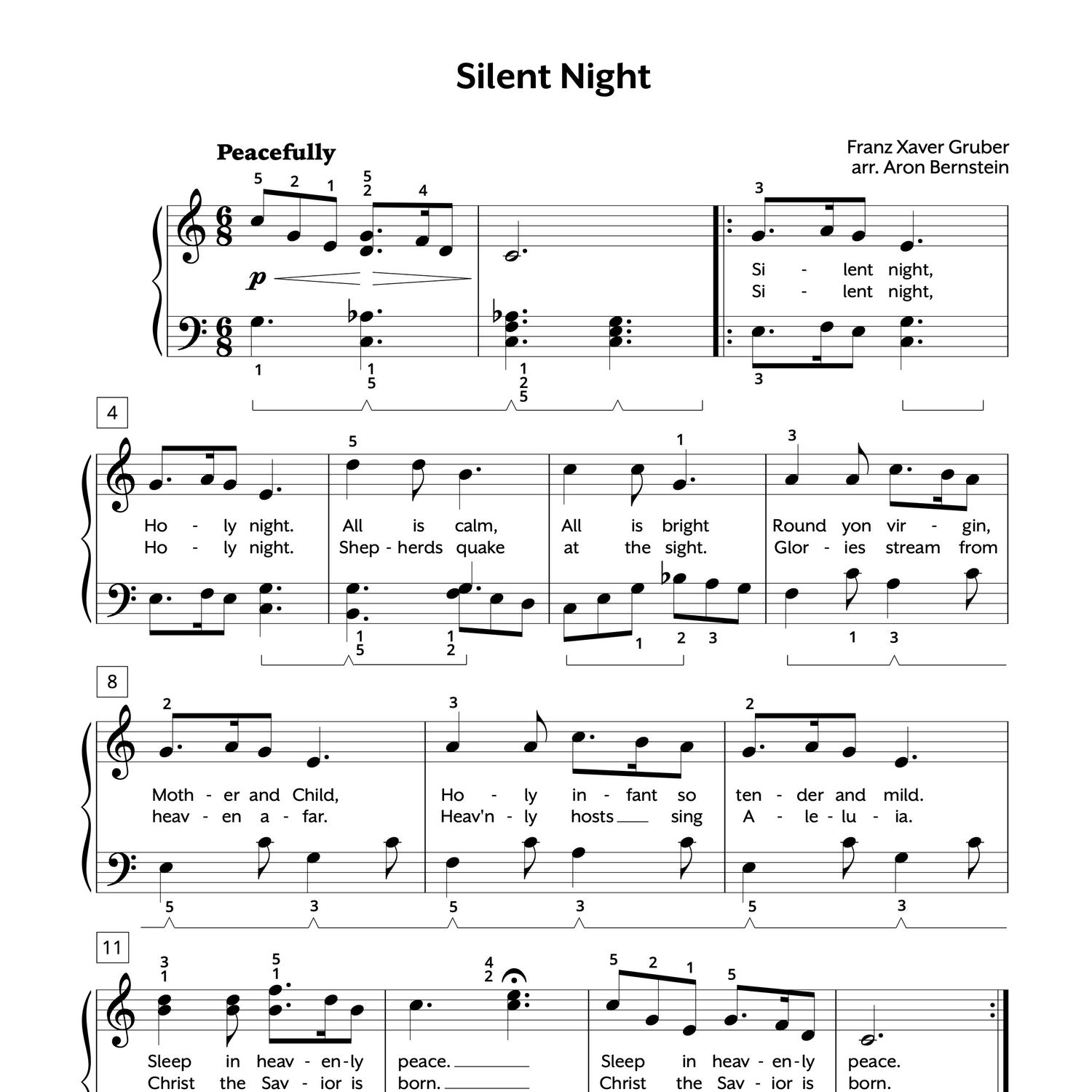 silent-night-early-intermediate-christmas-piano-sheet-music for Free Printable Piano Sheet Music For White Christmas Silent Night: Early Intermediate Christmas Piano Sheet Music for Free Printable Piano Sheet Music For White Christmas