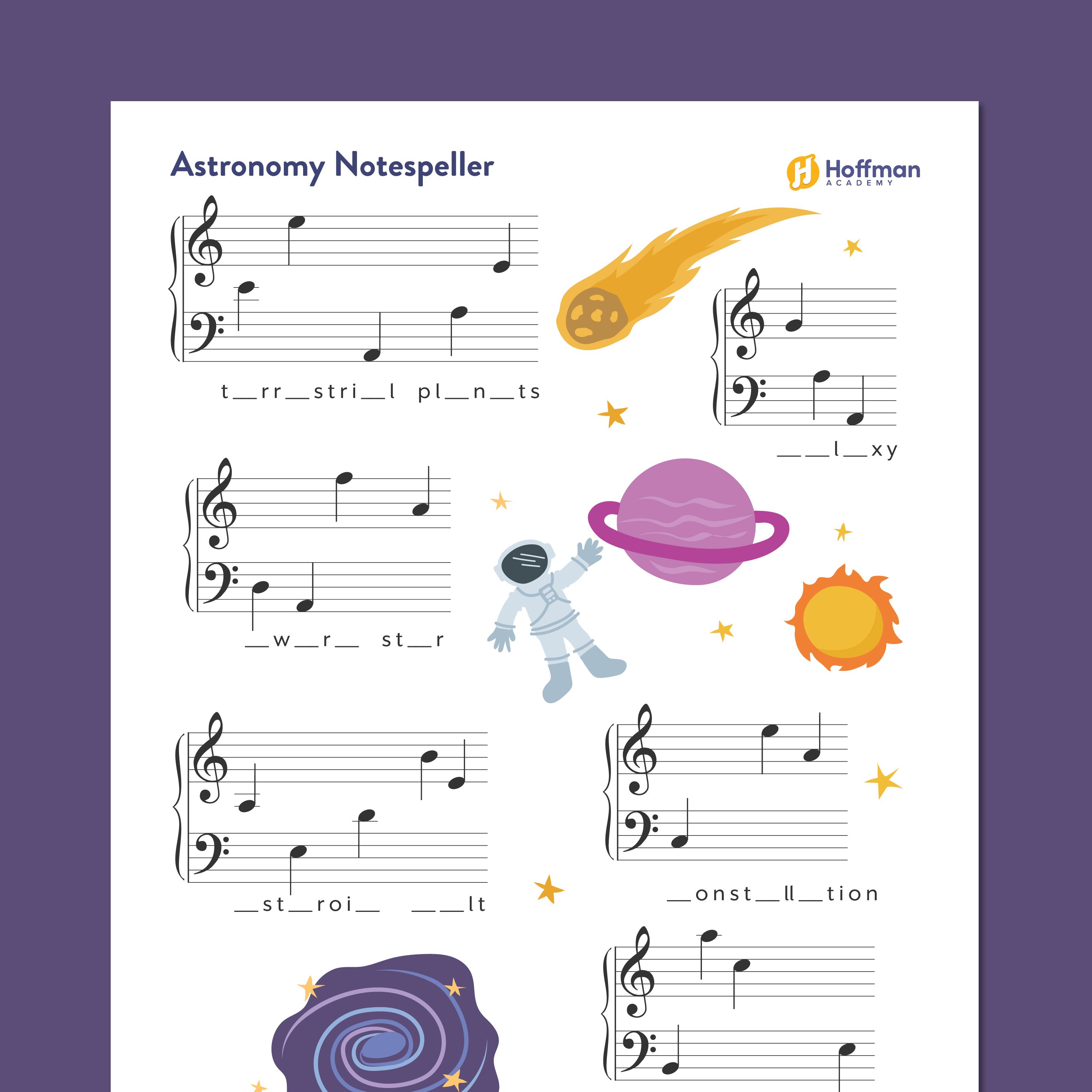 Astronomy Note Card Notes.pdf Astronomy Notespeller - Note Reading Practice | PDF Download