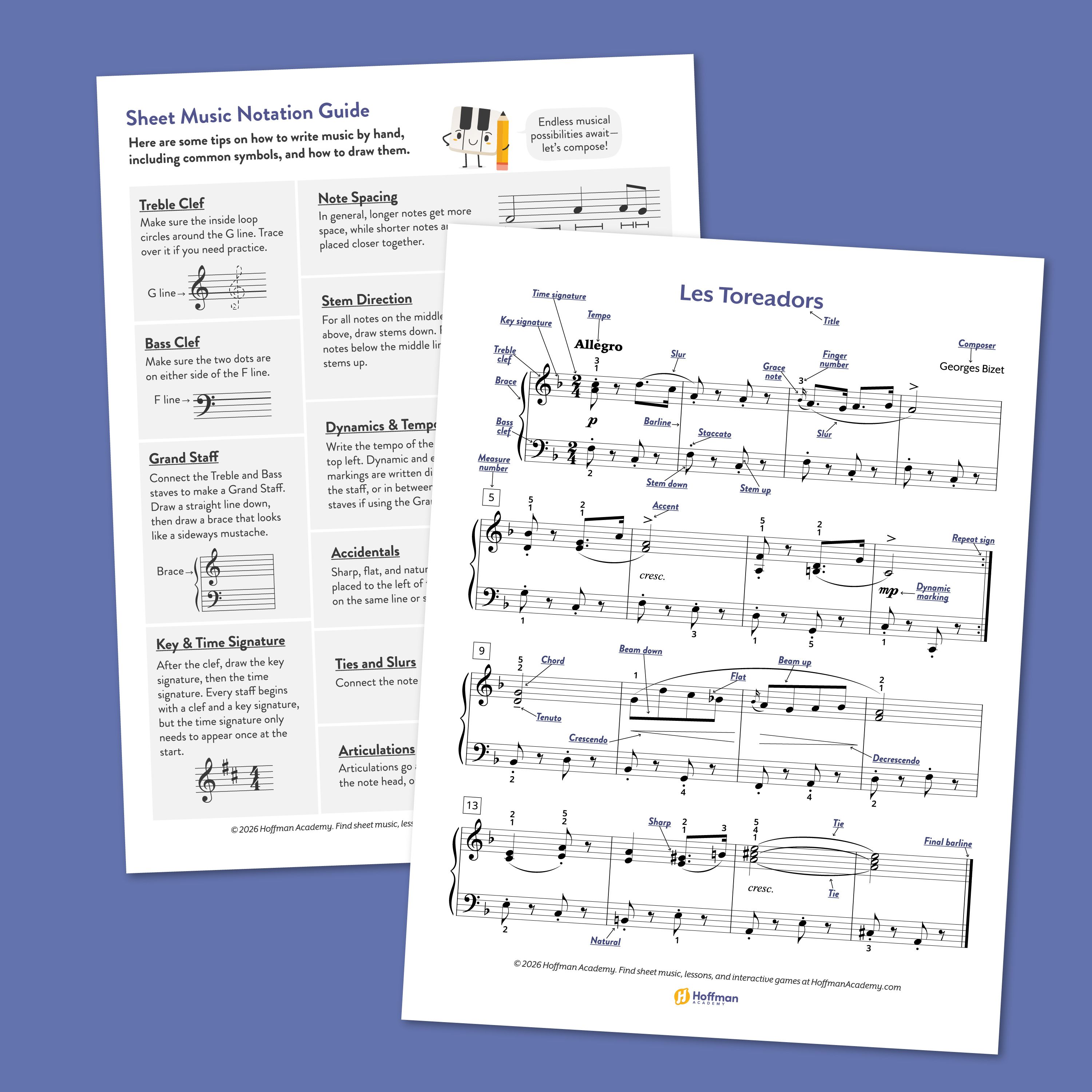 Free Sheet Music Notation Guide | Manuscript Paper Reference