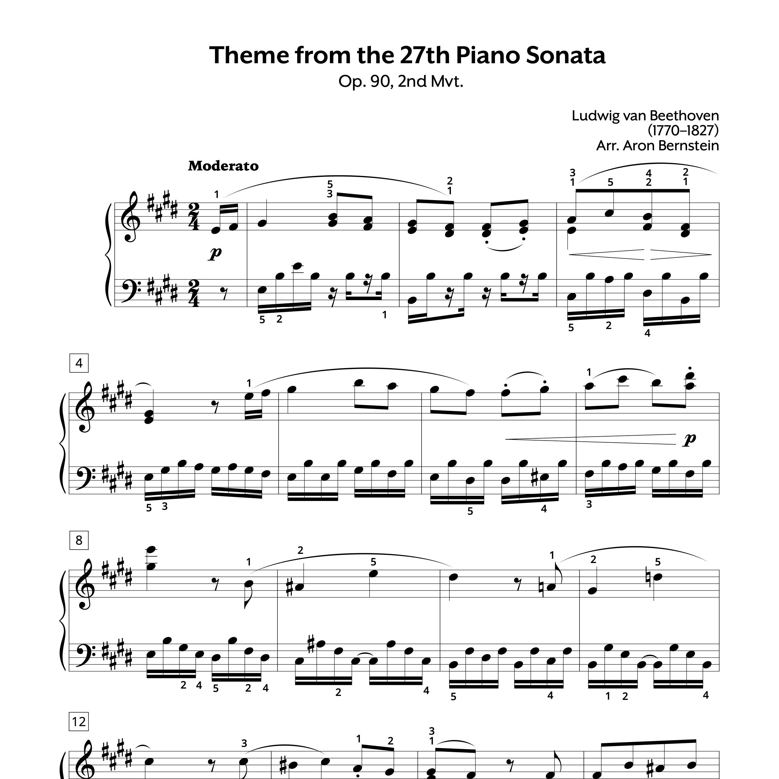 Theme from Beethoven's 27th Piano Sonata, Op. 90 (2nd Movement)