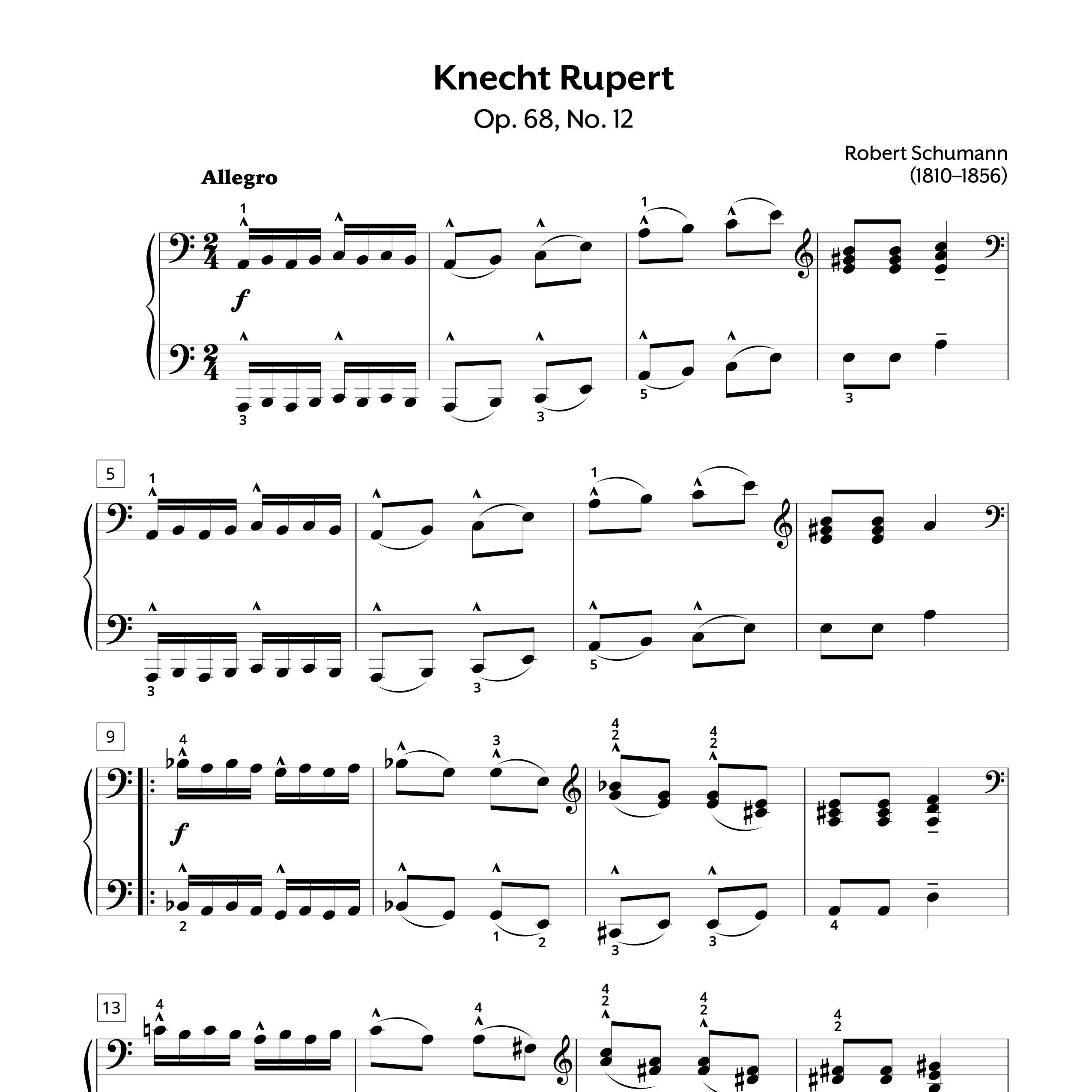 Knecht Rupert, Op. 68, No. 12 Sheet Music | Robert Schumann