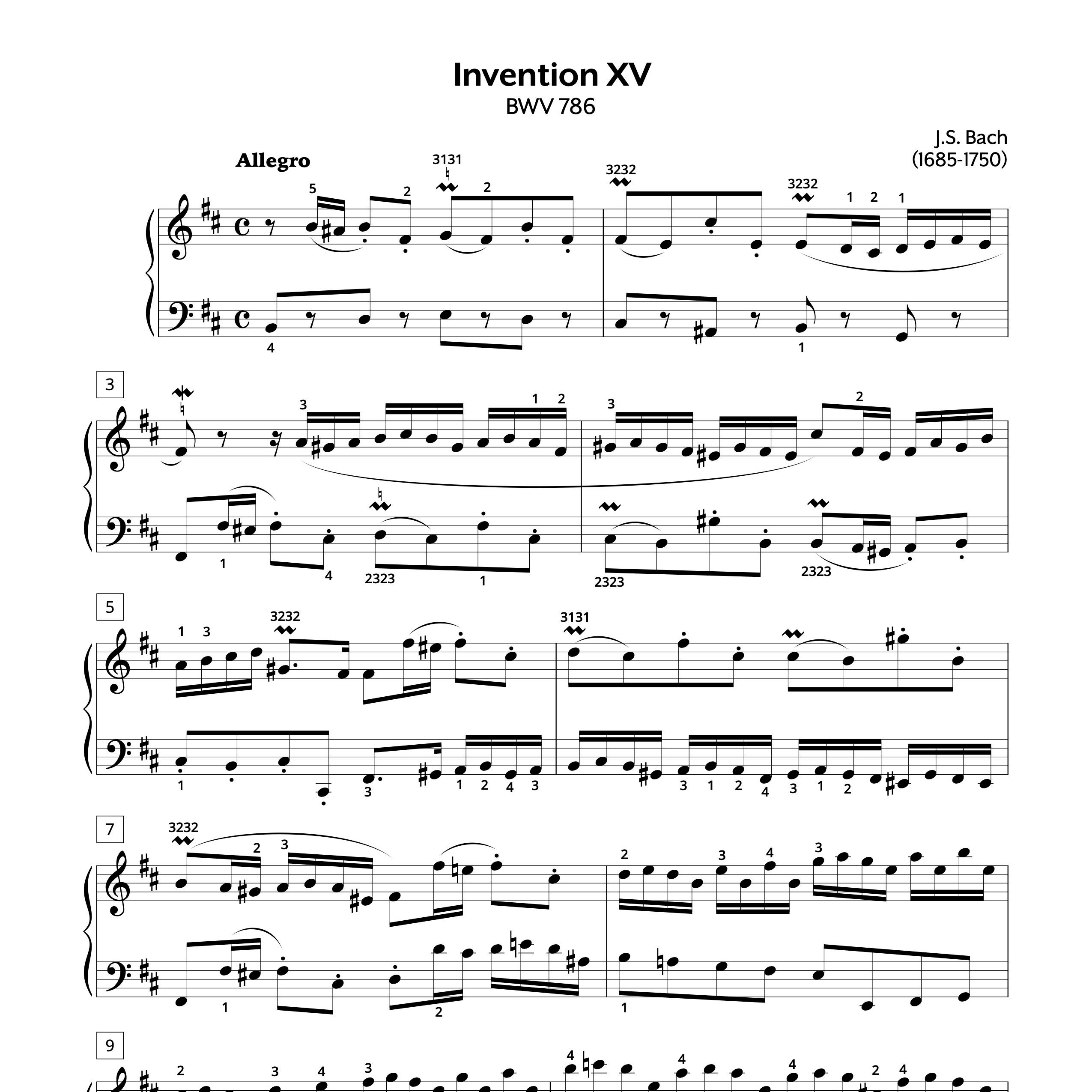 Two-Part Invention No. 15 in B Minor, BWV. 786 | J.S. Bach