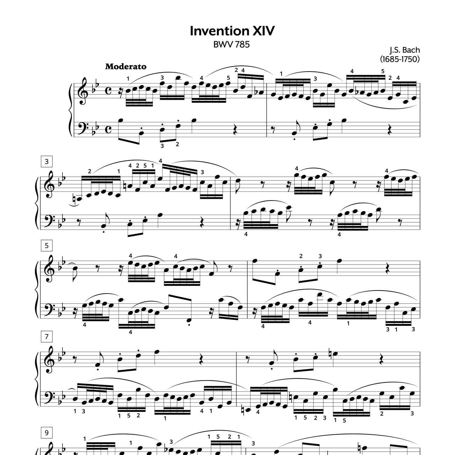 Bach | Two-Part Invention No. 14 in B-flat Major, BWV. 785
