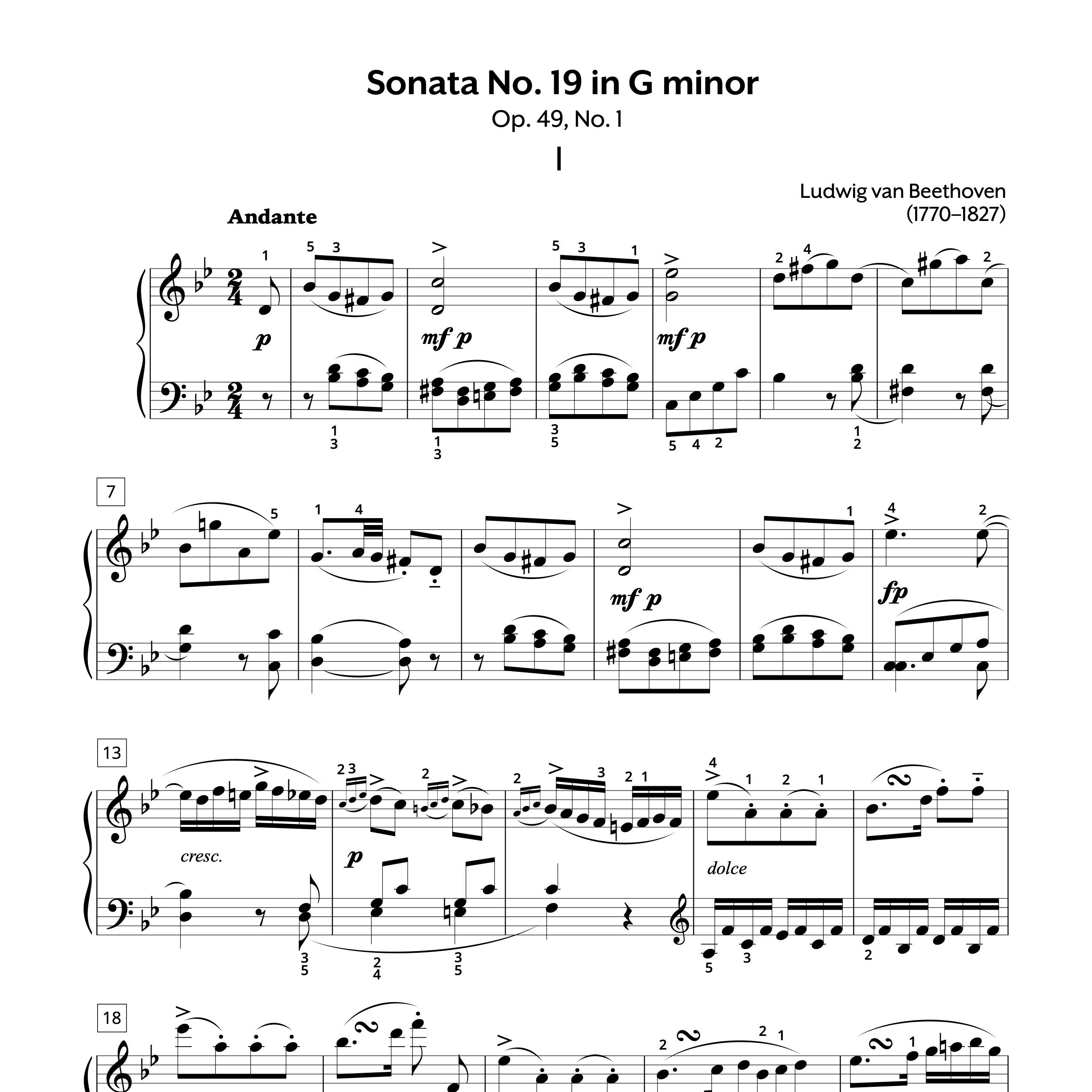 クラシック BEETHOVEN PIANO SONATAS complete Piano Sonata No. 19 in G Minor, Op. 49, No. 1 | Beethoven