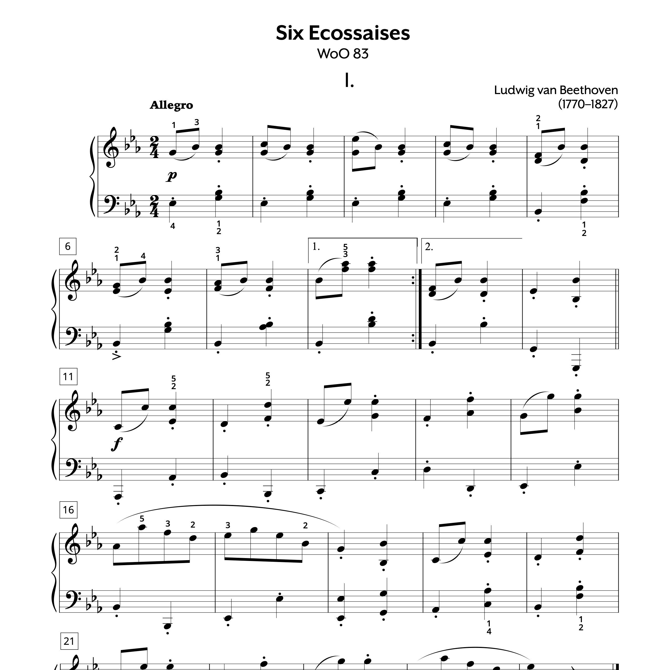 ALL ABOUT G.B. E BENSON VOL.2 楽譜 Six Ecossaises, WoO 83 Piano Sheet Music | Beethoven