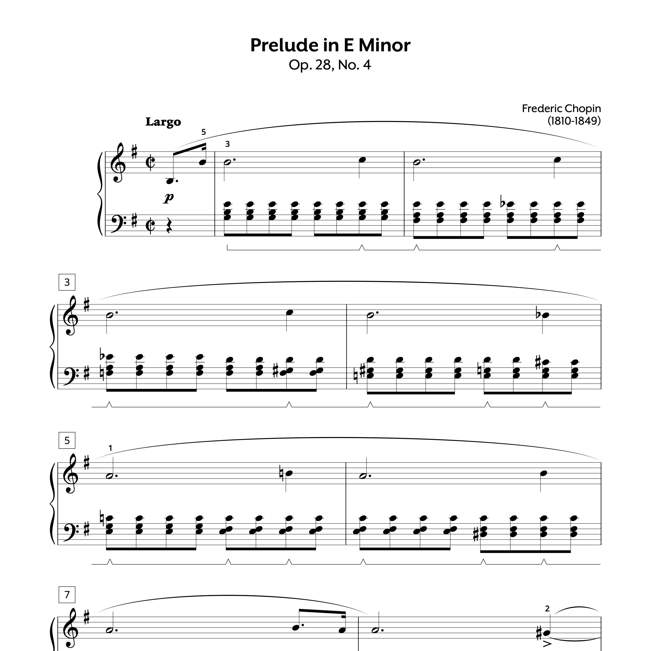 Chopin | Prelude in E Minor, Op. 28, No. 4 Piano Sheet Music
