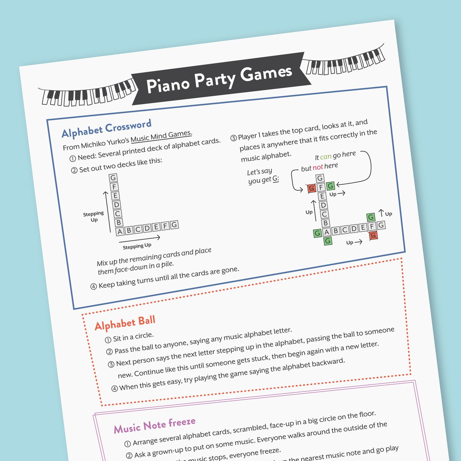 Piano Party Packet | Piano Level Graduation